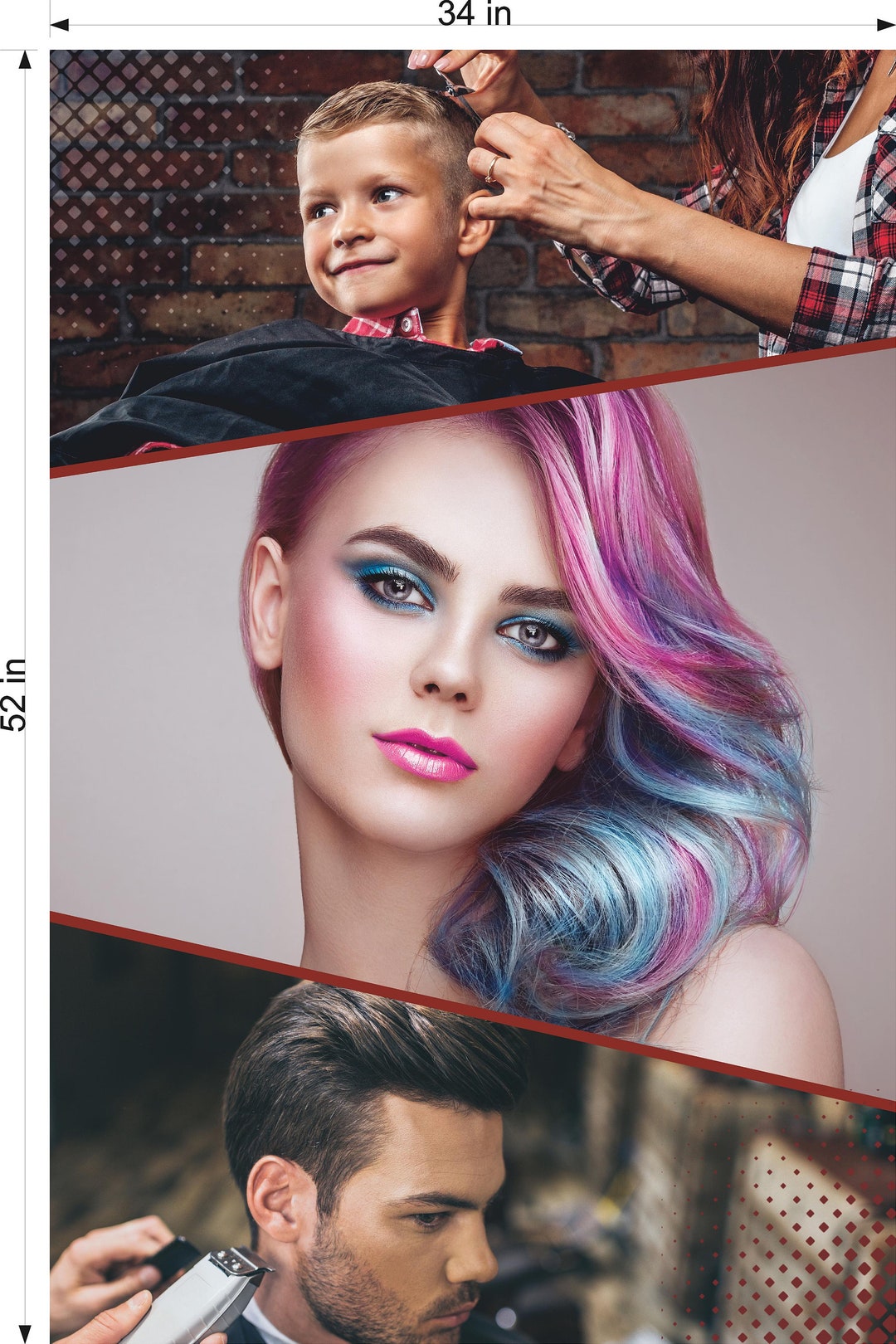 Family Hair 21 Wallpaper Fabric Poster With Adhesive Backing Wall Decal