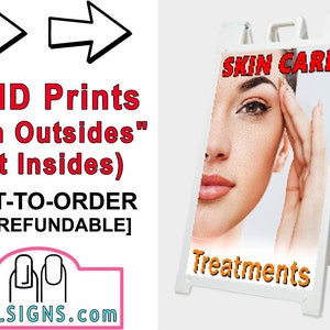 Skin Care A-Frame SIGNS SIGNICADE White 36&quot; X 24&quot; 01, 02, 03, 04, 05, 06, 07 Treatment Care Sidewalk Portable Display Posters