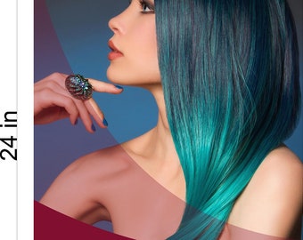 Hair Salon 47 Photo-Realistic Paper Poster Premium Interior Inside Sign Services Wall Window Non-Laminated Beauty Color Vertical