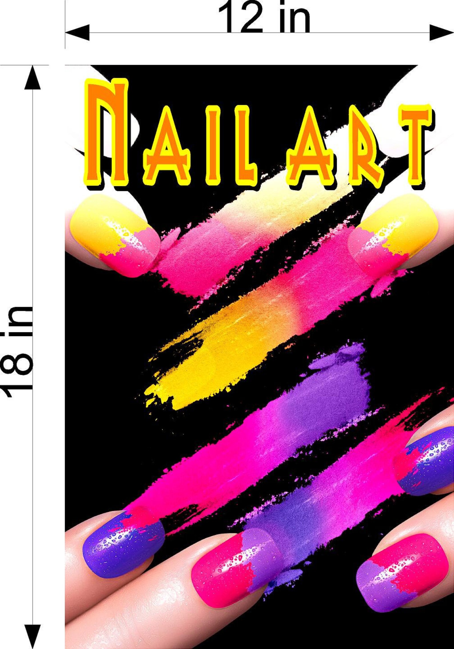 Nail Art I Wallpaper Poster with Adhesive Backing Wall Sticker Etsy