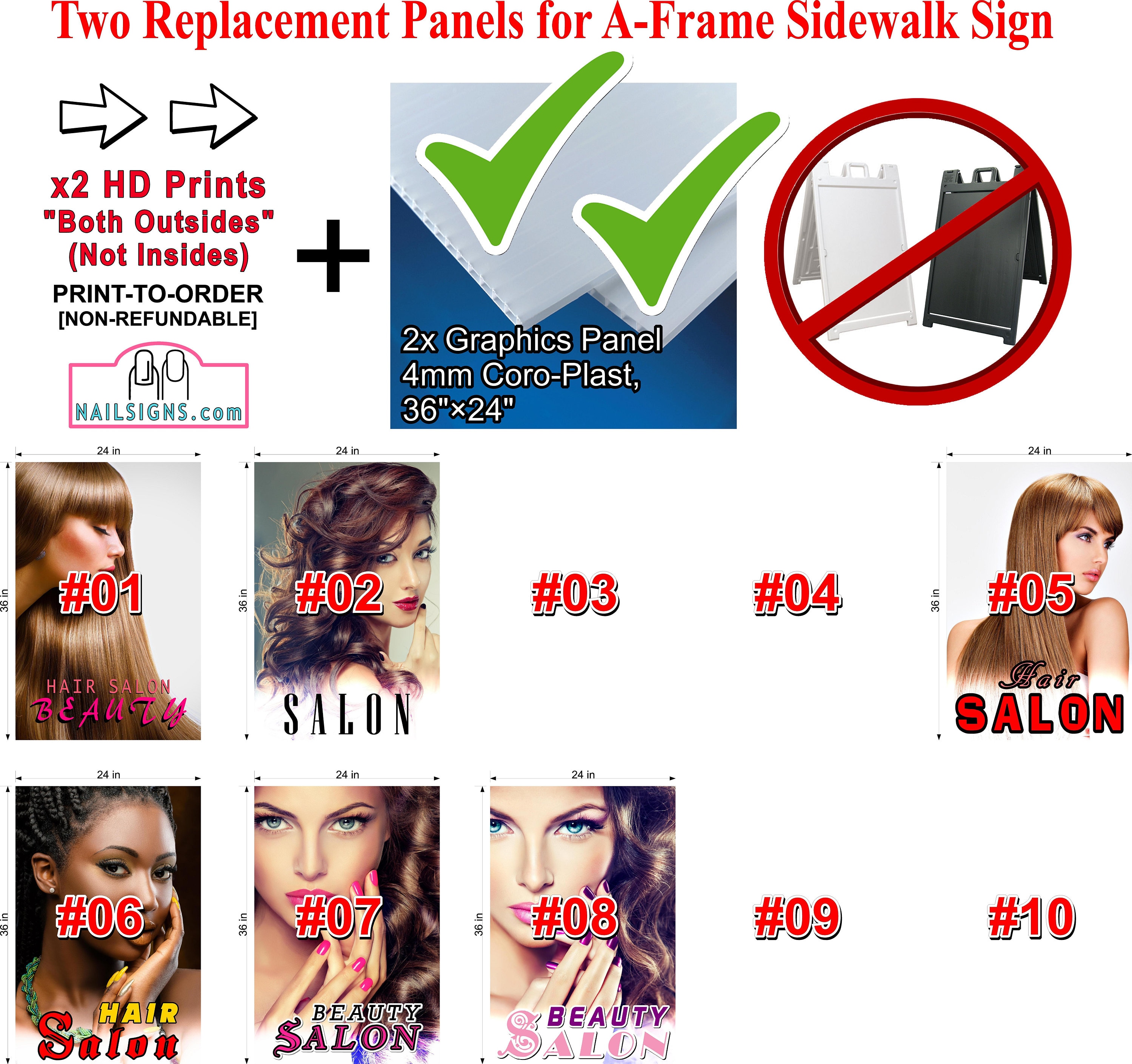 Hair Salon A-frame Sign SIGNICADE BLACK 36 X 24 - Etsy