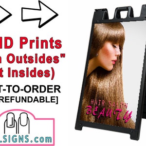 Hair Salon A-Frame Sign SIGNICADE BLACK 36&quot; X 24&quot; 01, 02, 05, 06, 07, 08 Sidewalk Portable Display Posters