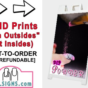 Dip Powder A-Frame Sign SIGNICADE White 36&quot; X 24&quot; 01, 02, 03, 04, 05, 06 Nail Salon Sidewalk Portable Display Posters