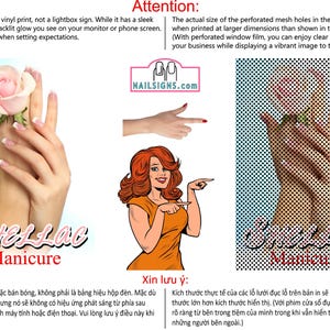 Salon 28 Perforated Mesh One Way Vision Window See-Through Sign Salon Nails Shellac Manicure Poster Vinyl Advertising Vertical