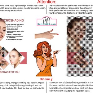 Microshading 07 Perforated Mesh One Way Vision See-Through Window Decal Vinyl Services semi-permanent Make-Up shading eyebrows Vertical