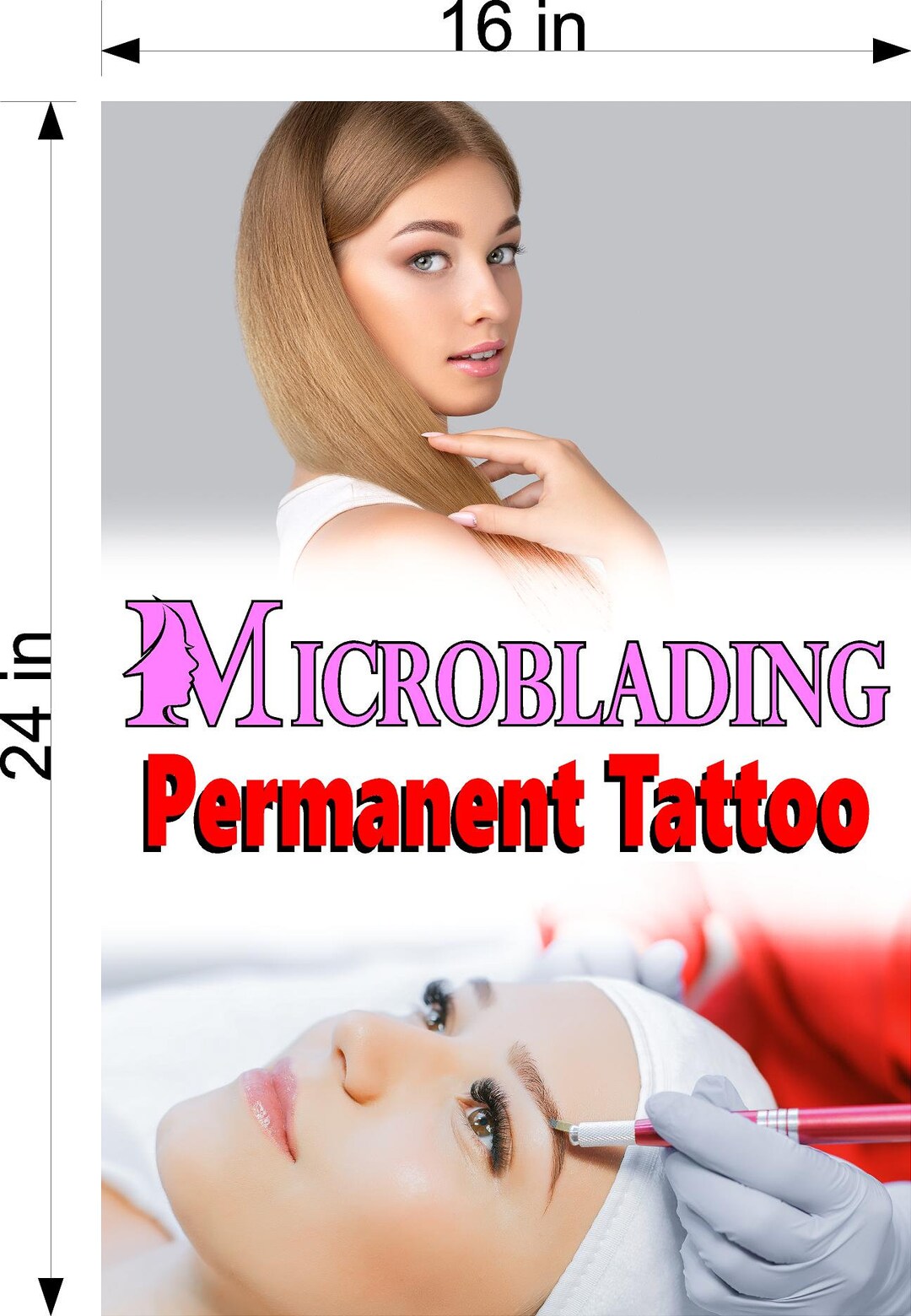 Microblading 14 Interior/exterior Window Decal Vinyl Adhesive Front ...