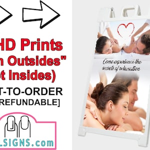 Massage A-Frame SIGNS SIGNICADE White 36&quot; X 24&quot; 11, 12, 13, 14, 15, 16, 17, 18 Salon Sidewalk Portable Display Posters