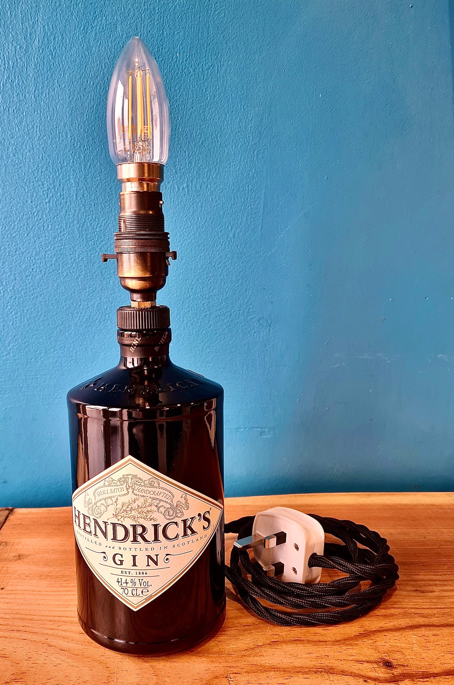 Hendricks Gin Bottle Lamp Table Lamp Desk Lamp Upcycled Etsy UK