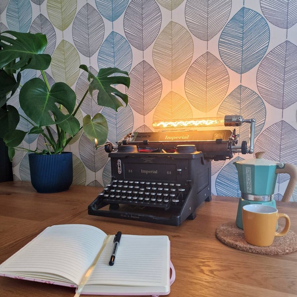 Vintage, Imperial Typewriter, Repurposed, Table Lamp, Home Office Lighting, Desk Lamp, Display, Prop, Work Light