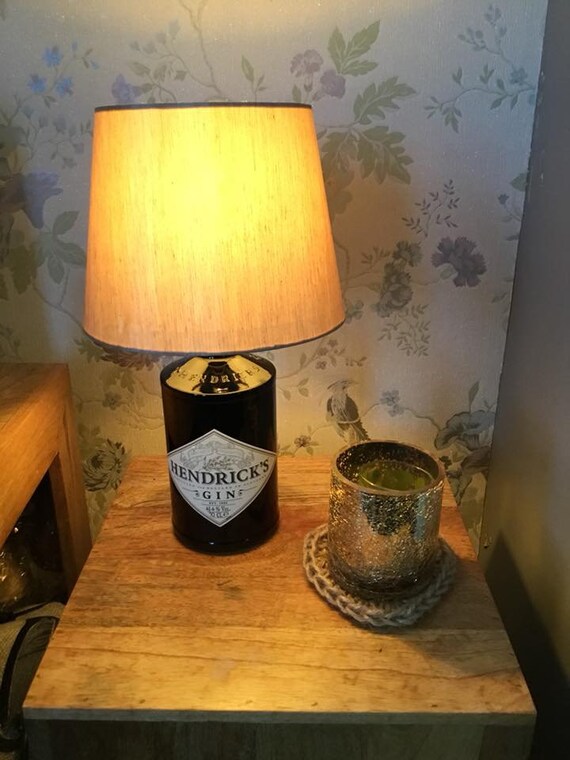 Hendricks Gin Upcycled Bottle Table Gin lamp Hendrick's | Lamp, Table lamp, Gin
