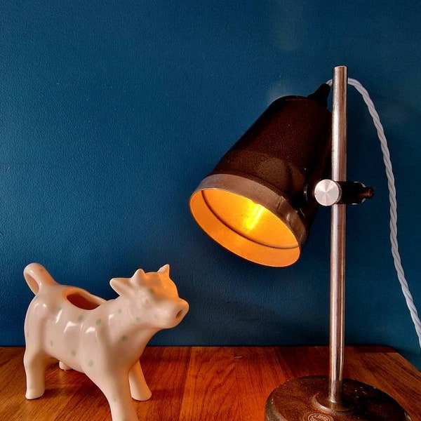 Mid-Century C Baker Vintage Laboratory Lamp, Table Lamp, Home Office Lighting, Desk Lamp, Display, Prop, Work Light