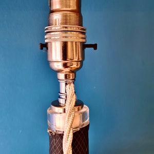 DIY Flaschenlampe Kit (Nr. 3) KEIN BOHREN Erforderlich, B22 Lampenfassung & Schirmring, Lampenzubehör, Geflochtenes Textilkabel, Wohndekor, 2 m Flex