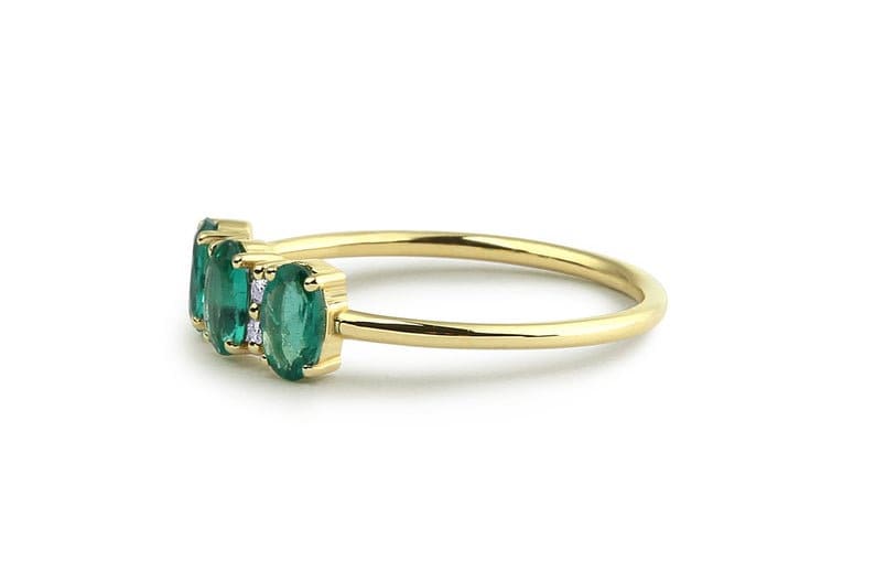 Natural Emerald Gemstone Dainty Ring Minimalist 925 Silver Jewelry Emerald Ring Sterling Silver Ring Gift for her Minimalist Ring