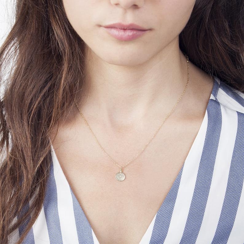 Gold Delicate Evil Eye Design Zircon Studded Dainty Necklace 925 Silver Jewelry gift for her minimalist jewelry beautiful antique necklace