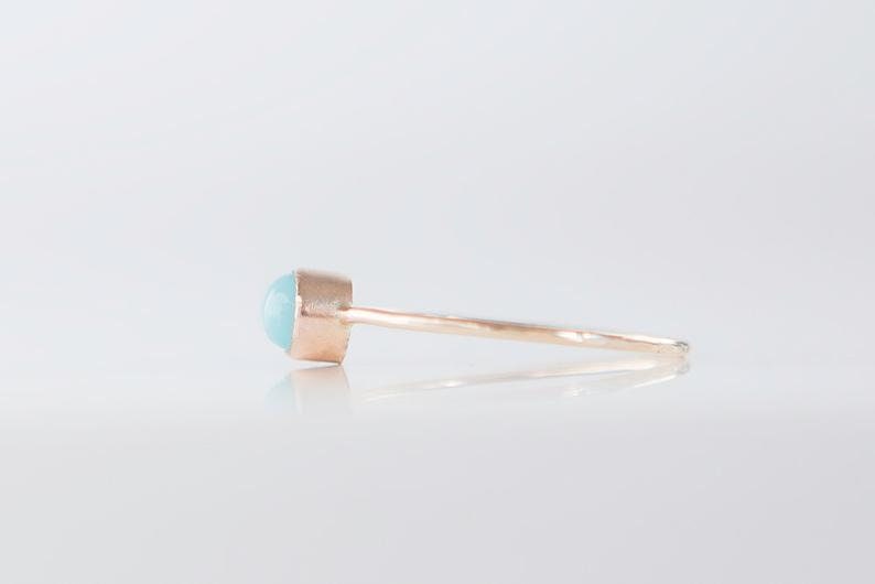 club party Natural Amazonite Gemstone Delicate Ring Handmade 925 Silver Dainty Jewelry Minimalist Jewel Gift Stackable Ring for her