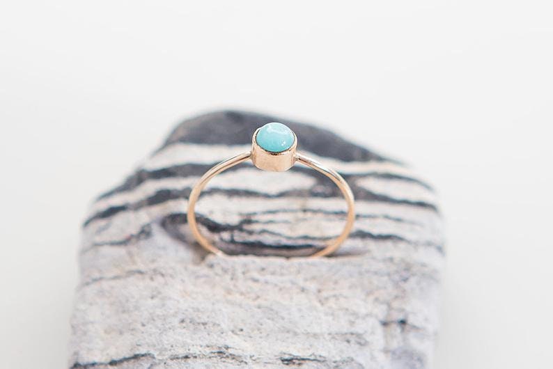 club party Natural Amazonite Gemstone Delicate Ring Handmade 925 Silver Dainty Jewelry Minimalist Jewel Gift Stackable Ring for her