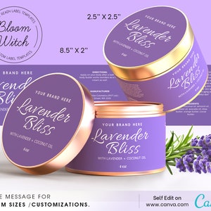 Lavender Body Butter Labels- Lavender Scrub Labels, Shea Butter Label ...