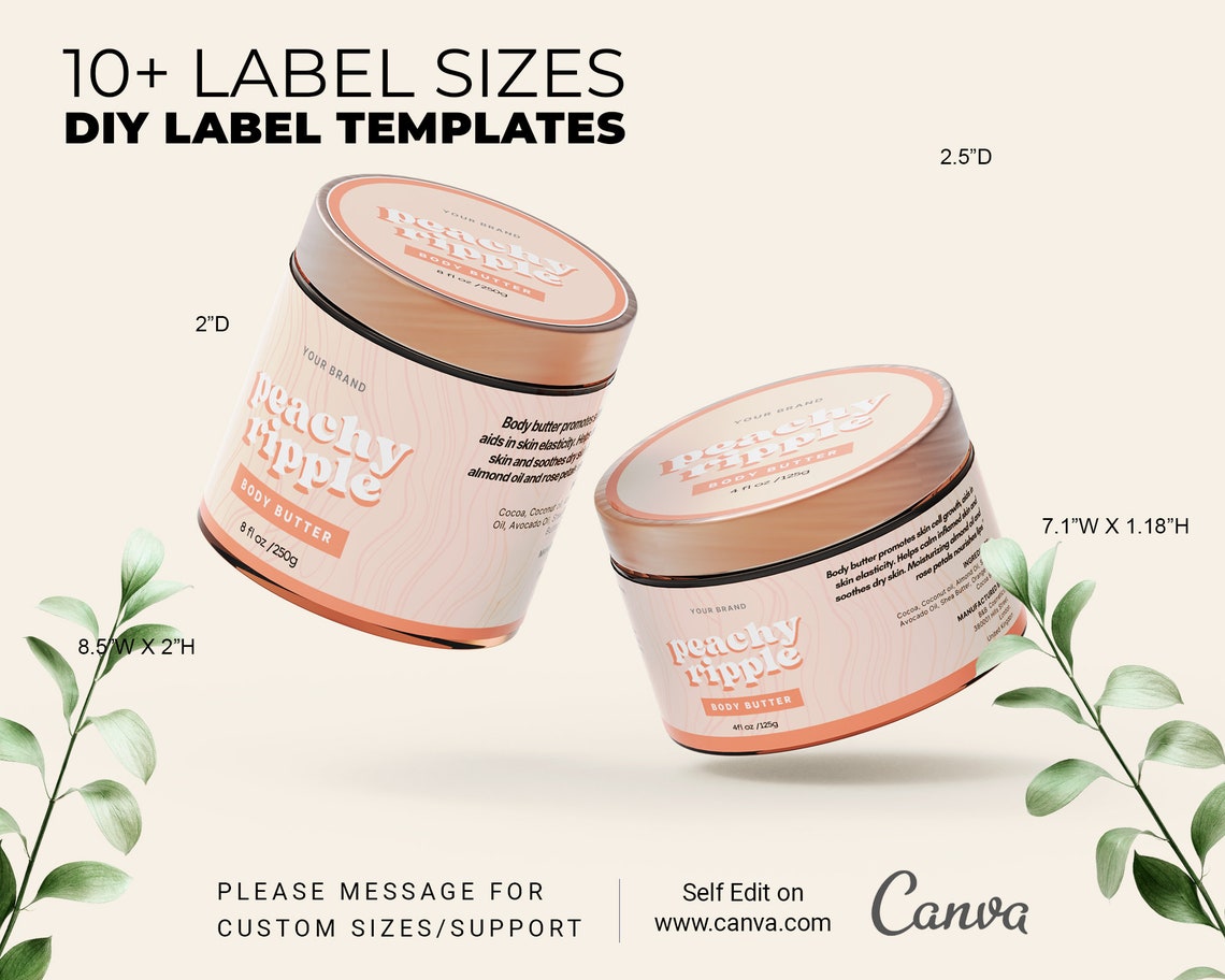 Editable Shea Butter Label Templates Whipped Shea Butter Labels Diy