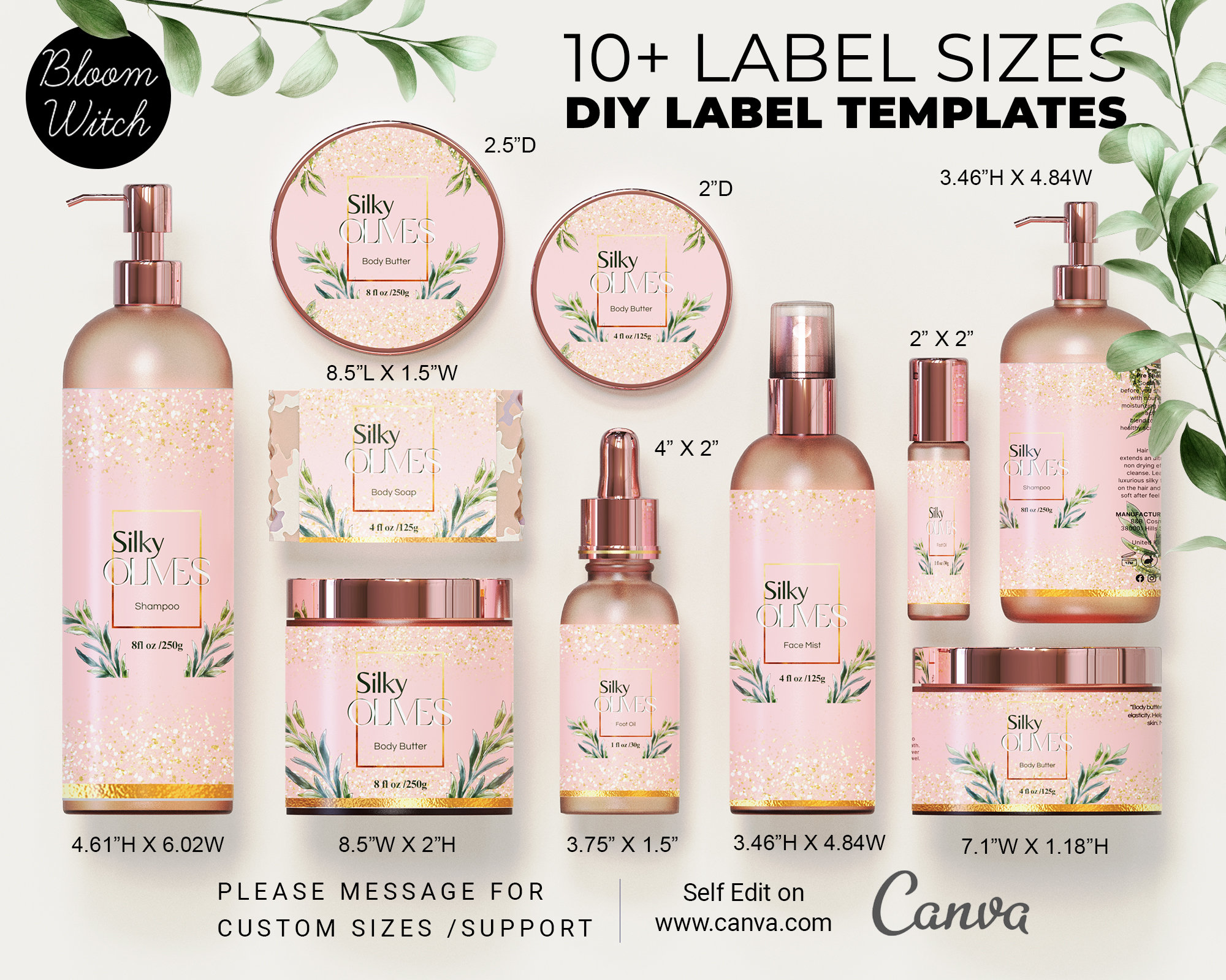 Editable Shea Butter Label Templates Whipped Shea Butter Labels,4oz Jar