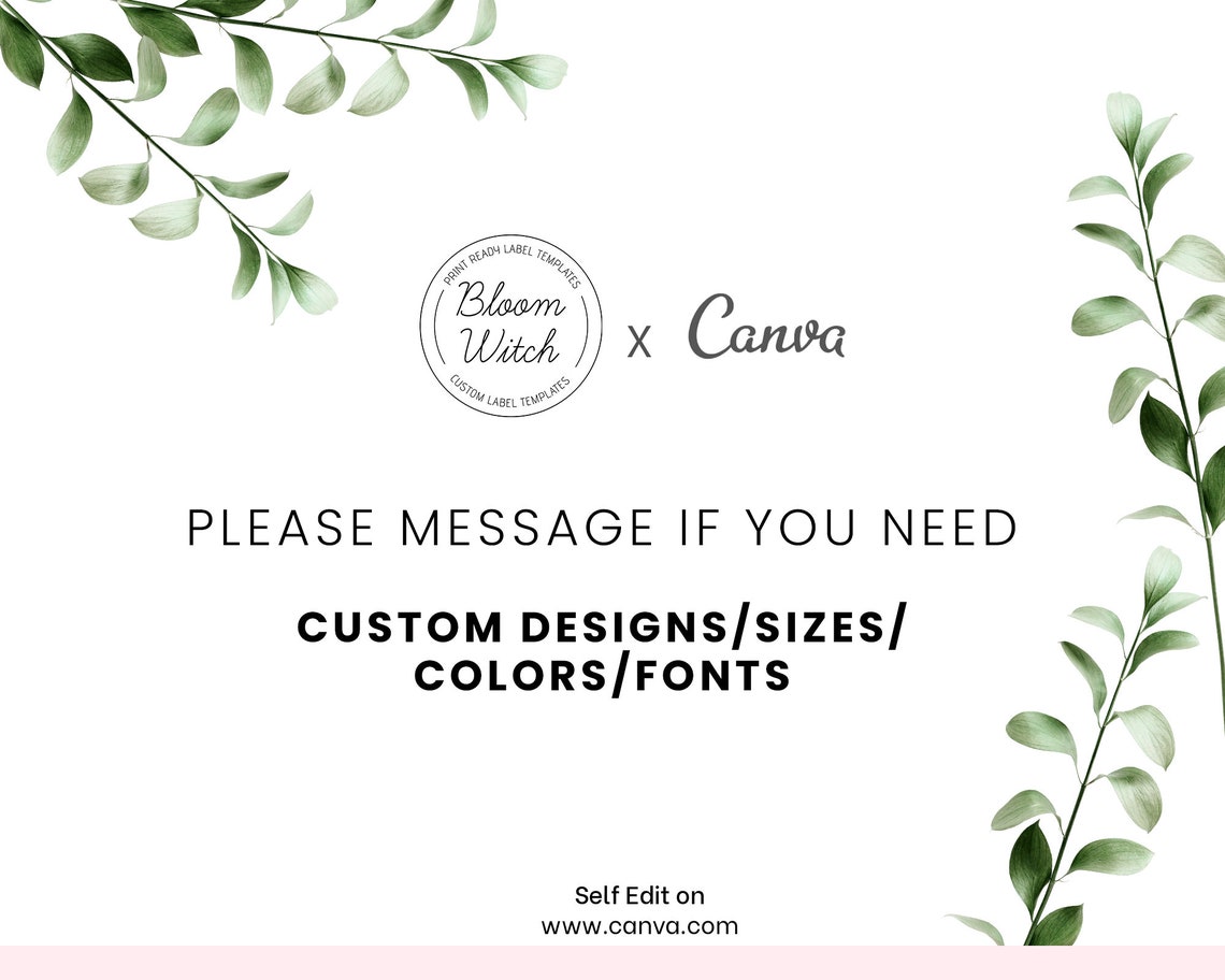 Editable Product Label Template DIY Branding Labels Pink - Etsy