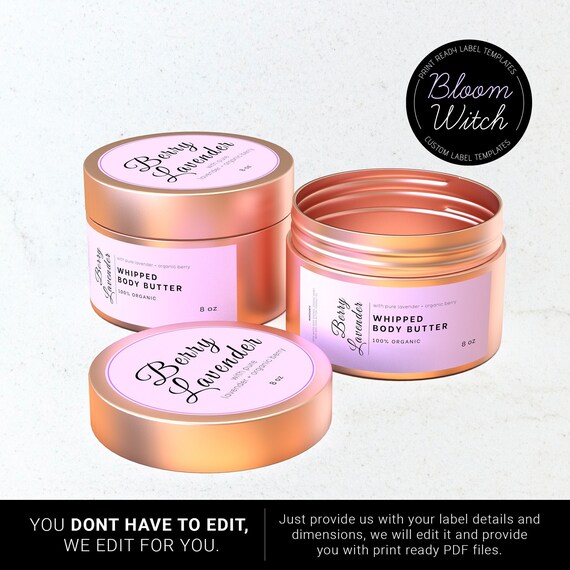 Body Butter Label TemplateLotionBody WaxScrubwrap around Etsy