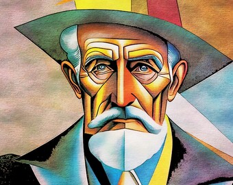 Cubist Painting of an old man