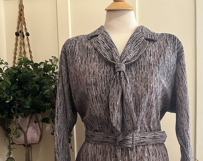 70’s/80’s ‘California Looks’ Sailor Collar Fit and Flare Shirtdress with Matching Belt