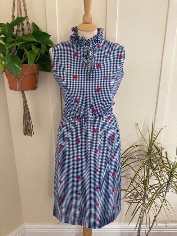 1970's Jamison Boutique Sleeveless Gingham Dress w