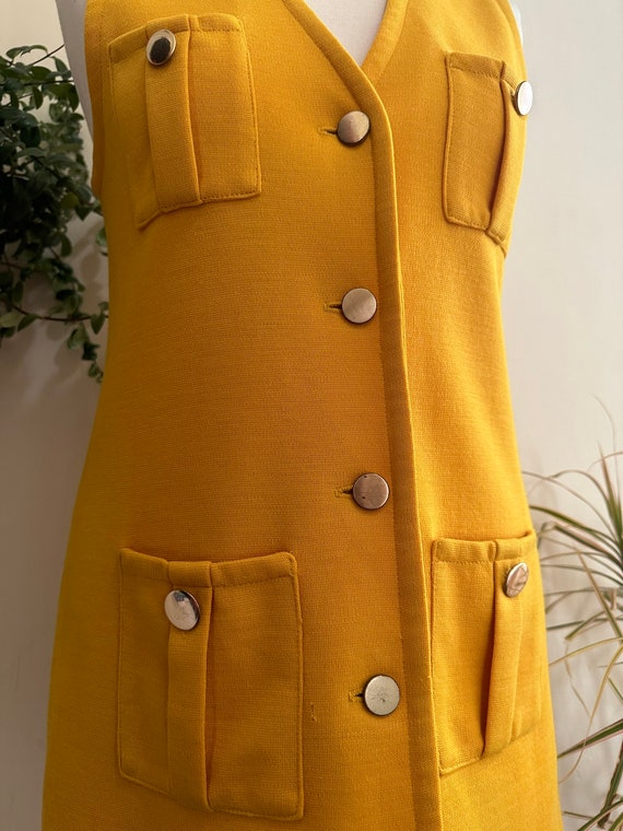 60’s/70’s Jantzen Golden Yellow Button Up Tunic M… - image 8