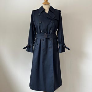 Vintage Burberry Navy Trench Coat - Etsy