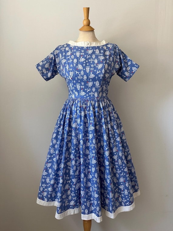lanz cotton dress Lanz of Salzburg Dress Floral Cotton Button Cottage Core Prairie Midi Pocket