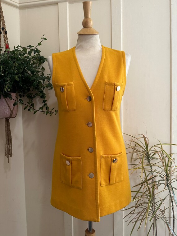 60’s/70’s Jantzen Golden Yellow Button Up Tunic M… - image 6