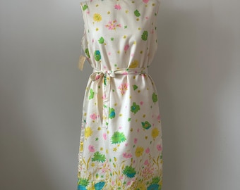 Vintage 1960s Floral Shift Dress | NOS Macy’s Flower Power Dress | Pastel Mod Sleeveless Day Dress