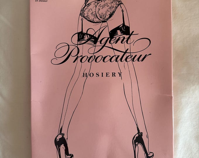 Agent Provocateur Black Astra Seam and Heel Thigh High Stocking