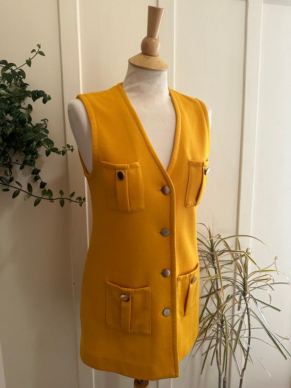 60’s/70’s Jantzen Golden Yellow Button Up Tunic M… - image 3