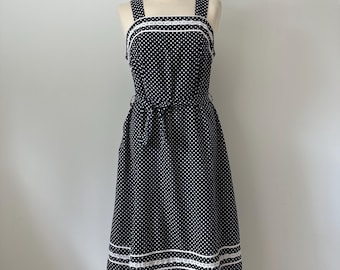 Vestido de verano vintage de algodón con lunares de los años 70
