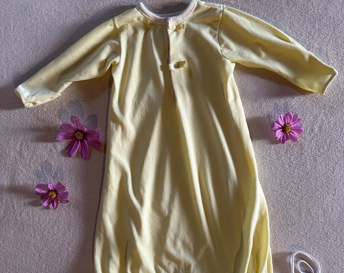 Vintage Carter's Pale Yellow Baby Sleep Sack | Layette Newborn Size