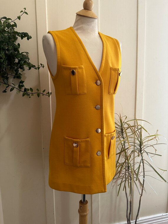 60’s/70’s Jantzen Golden Yellow Button Up Tunic M… - image 7