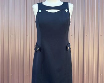 Y2K Sleeveless Black Retro Cutout Mini Shift Dress