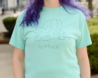 CHOICE OF 5 COLORS Succulent Friend Lettuce Novelty T-Shirt, Sublimation Tshirt Gift, Graphic Tshirt, Video Game Merch, Cute Gamer Fan Gift