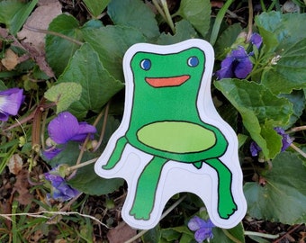 Frog Chair Meme Vinyl Die-Cut Sticker