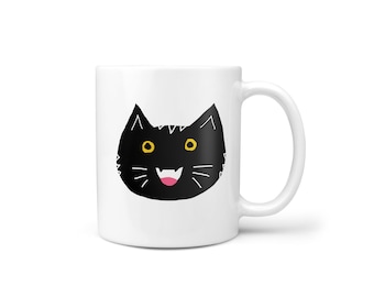 Cute Black Cat Novelty Meme Mug