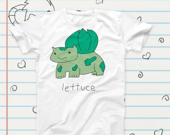 Full Color Succulent Friend Lettuce Novelty T-Shirt, Sublimation Tshirt Gift, Graphic Tshirt, Video Game Meme Merch, Cute Gamer Fan Gift