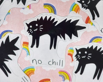 No Chill Cat 3 inch Vinyl Die-Cut Sticker