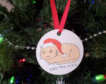 Eat the Rich 2.75" Aluminum Customizable Ornament