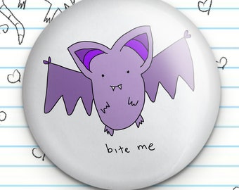 Purple Bat Vampire Cute 1.25" Badge Button