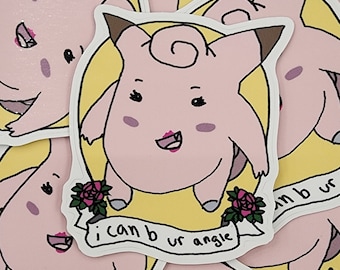 Angle Pink Fairy Friend Vinyl Die-Cut Sticker