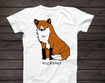 Trickster Fox Novelty T-Shirt, Sublimation Tshirt Gift, Graphic Tshirt, Forest Aesthetic Merch, Cute Fox Fan Gift, Funny Kawaii Tshirt