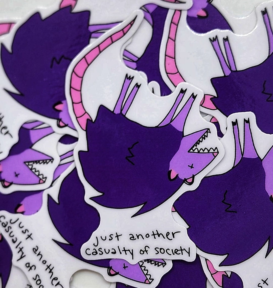 Purple Possum Vinyl Sticker: Funny Trash Animal Meme - Etsy