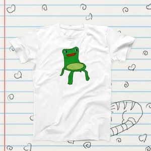 Green Frog Chair Meme Shirt, Sublimation Tshirt Gift, Graphic Tshirt, Video Game Merch, Cute Gamer Fan Gift, ACNH Fan Tshirt, Kawaii Tshirt